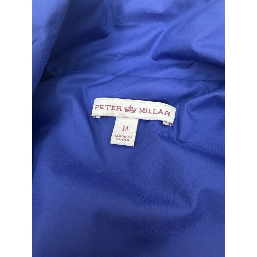 Peter Millar Women's Full Zip Lightweight Jacket Blue With Paisley Lining MEDIUM